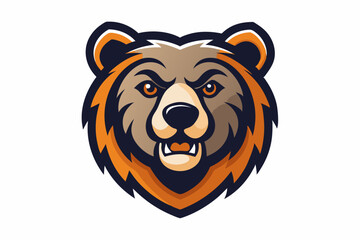 Bear Cub head mascot logo design vector