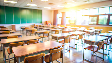 Abstract Blurred classroom background, Education background concept, Front view