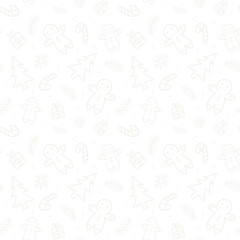 Seamless Holiday Pattern with Christmas Elements