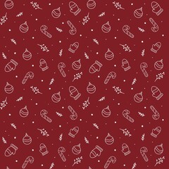 Seamless Ref Holiday Pattern with Christmas Elements