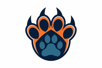 Bear Paw mascot logo design vector