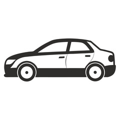 Car isolated on white silhouettes vector  line art illustration