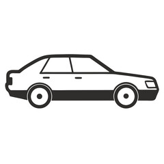 Car isolated on white silhouettes vector  line art illustration