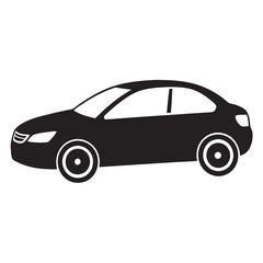 Car isolated on white silhouettes vector  line art illustration