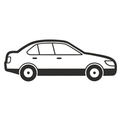 Car isolated on white silhouettes vector  line art illustration