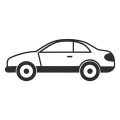 Car isolated on white silhouettes vector  line art illustration