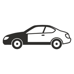 Car isolated on white silhouettes vector  line art illustration