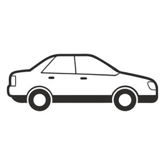 Car isolated on white silhouettes vector  line art illustration