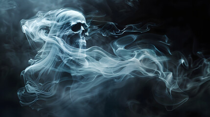Obraz premium whispy, smokey ghost on a black background