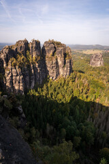 Rugged Rock Outcrops at an Overlook in Saxon Switzerland National Park, Nationalpark S&auml;chsische Schweiz