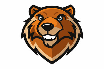 Beaver head mascot logo design vector