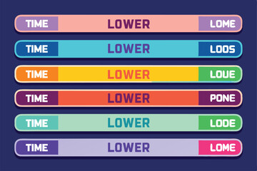 Vibrant lower thirds templates feature usernames in various colors for engaging content creation and presentation, colorful lower thirds set username templates, High-quality photo