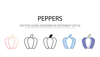 Peppers icon design with white background stock illustration