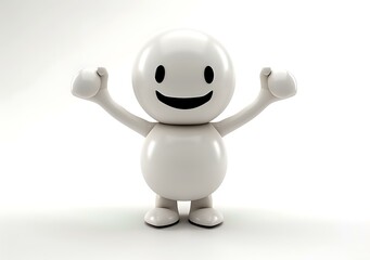 Fototapeta premium Happy 3D Character Celebrating Success