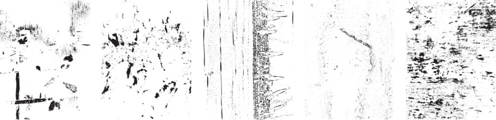 Grunge textures set. Collection of vector overlay, distress, textures .Simply Place texture over any Object to Create grunge,splattered ,dirty effect .Various distressed texture for your design. 