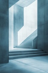 Fototapeta premium Modern Concrete Staircase Architecture Design