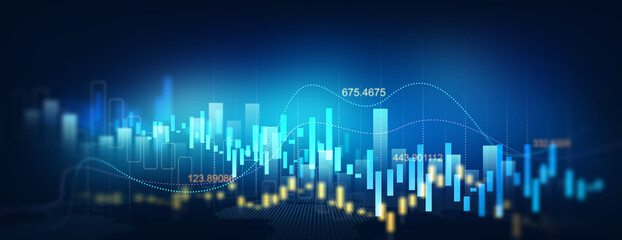 Financial business,earnings,sale and strategy. Analysis finance grow graph and market investment. Stock market chart, exchange financial growth diagram.