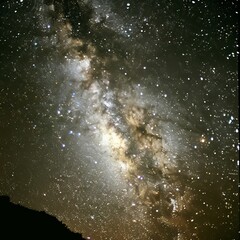 Vast Night Sky with Million Stars and Milky Way, Astronomy Background, Minimalistic Scenery