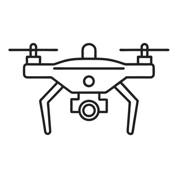 recommend clip art: Drone Camera Line Art Vector Illustration White Background