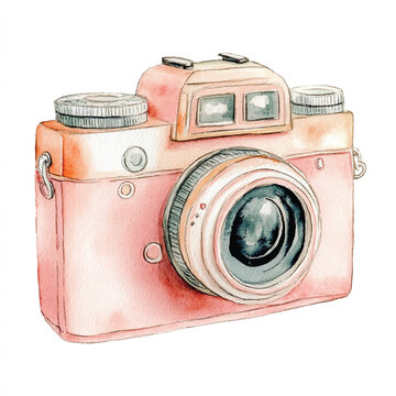 recommend clip art: camera watercolor clipart illustration isolated