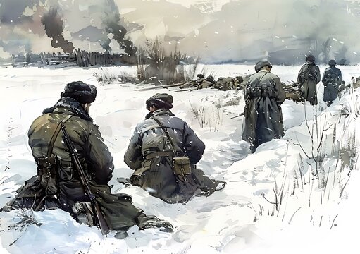 Soviet soldiers in a trench during the Battle of Stalingrad, 1942