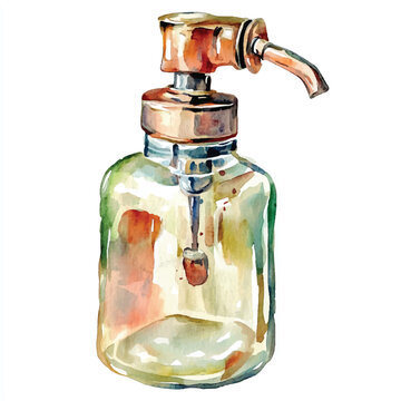 recommend clip art: Dispenser watercolor clipart illustration isolated