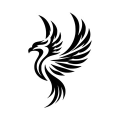 Vector logo of phoenix head in tribal theme. Can be used to emblem for jacket, pocket, flag, sticker, etc.