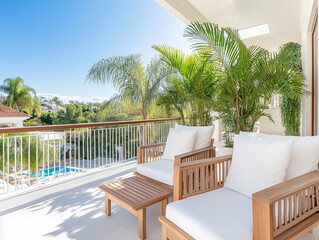 Fototapeta premium Terrace in modern home