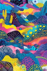 Abstract Colorful Pattern with Geometric Shapes