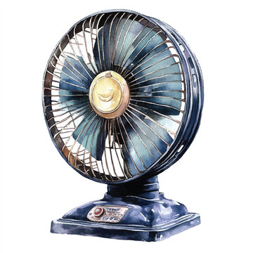 recommend clip art: Electric fan  watercolor clipart illustration isolated
