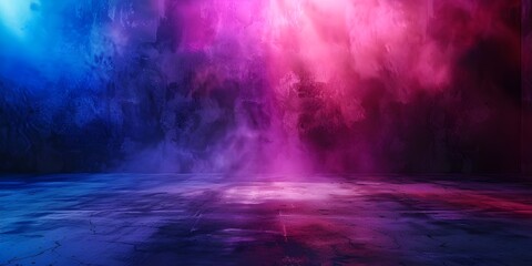 Obraz premium The dark stage shows empty dark blue purple pink background 
