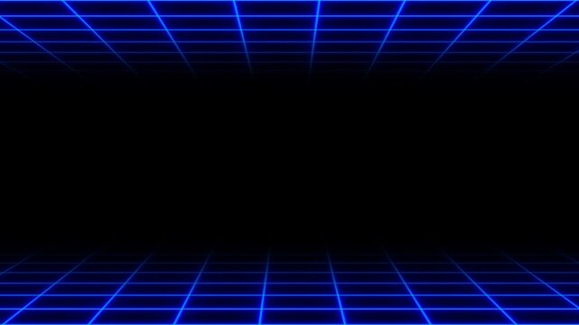 neon grid animation background video with glowing net cyberpunk style 