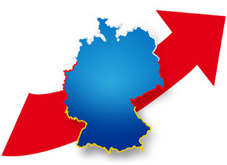 Obraz premium map of Germany outline simplified as the style of the AFD in german language: Alternative für Deutschland, as the politicial presidential elections of Germany named in german Bundestagswahl 
