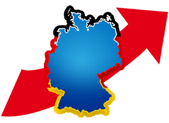 Fototapeta premium map of Germany outline simplified as the style of the AFD in german language: Alternative für Deutschland, as the politicial presidential elections of Germany named in german Bundestagswahl 