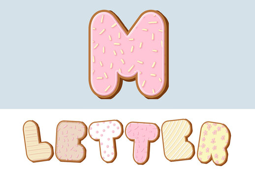 Alphabet Cookie Shape Toppings Customizable