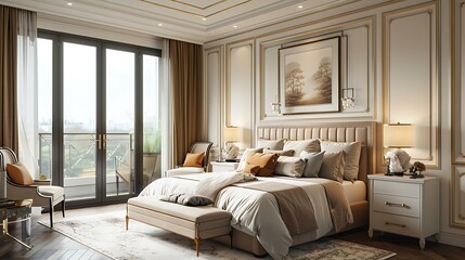 European-style luxury bedroom