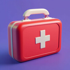 Obraz premium 3D Kit Icon: Emergency Medical Supplies Illustration Logo