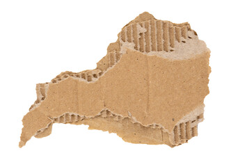 brown cardboard torn paper pieces in a rectangle shape, ripped cardboard paper sheet, realistic...