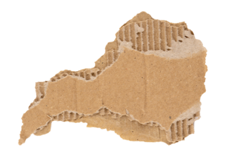 brown cardboard torn paper pieces in a rectangle shape, ripped cardboard paper sheet, realistic paper scrap with torn edges, isolated on a transparent background, grunge textured graphic element