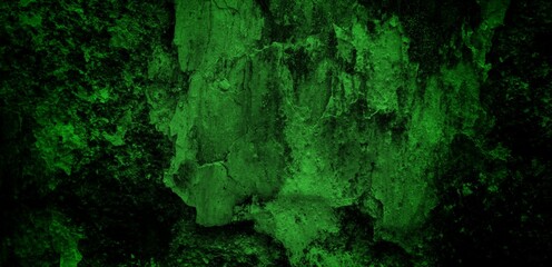 the long wall background is green, blank uncoated canvas or scrim for background long and wide panoramic banner background from rough linen dark green cloth or burlap