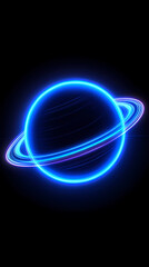 Glowing planet in a mysterious universe