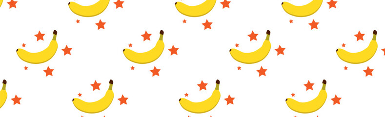 banana star pattern on transparent background