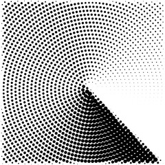 Illustration of Black and white grainy gradient with dots arranged in a circle.