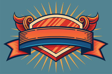 Decorative banner element with rays, suitable for creating eye-catching advertising visuals, Editable design element for advertising banners