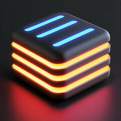 3D Status Icon: Monitor Network Activity Illustration Logo