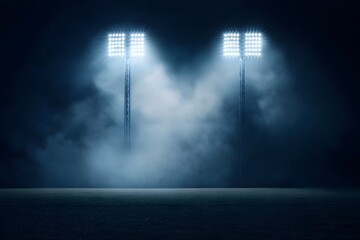 Night Stadium Lights with Fog