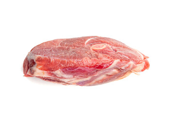 Raw mutton leg fillet isolated, lamb meat pieces, tenderloin or mutton sirloin meat. Fresh sheep fillet