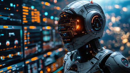 Fototapeta premium Futuristic robotics and artificial intellige