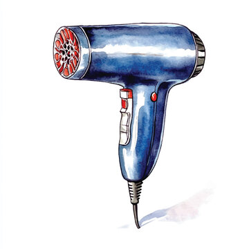 recommend clip art: Hair dryer watercolor clipart illustration isolate