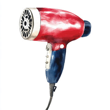 recommend clip art: Hair dryer watercolor clipart illustration isolate
